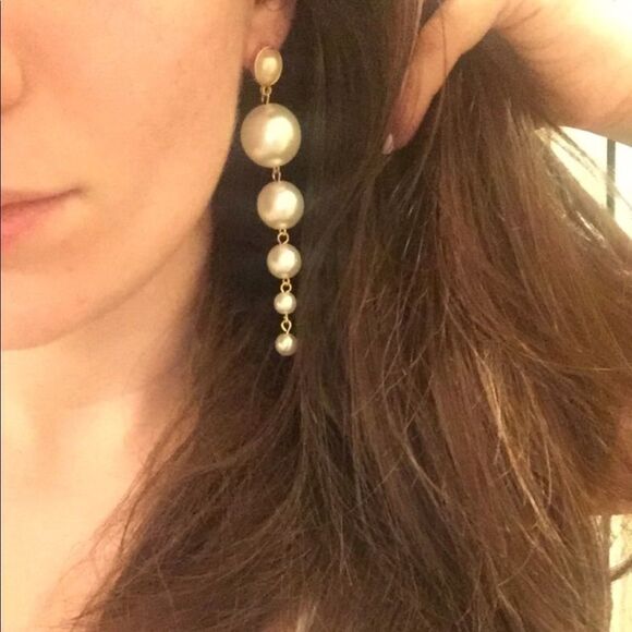 Long Pearl Earrings - Picture 4 of 9